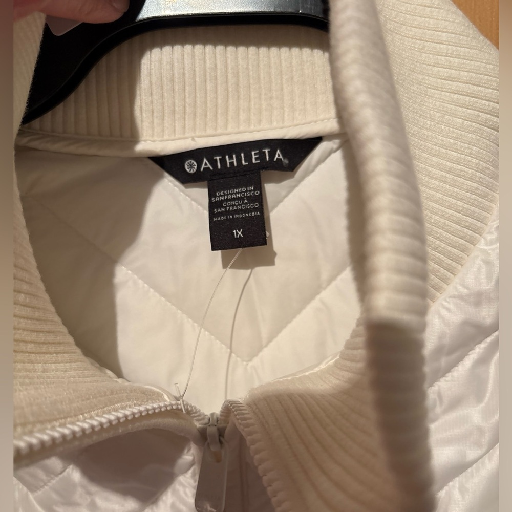 ATHLETA Mendocino Coat Women's Size 1X Off White Belted w/ pockets BNWT - Picture 6 of 7